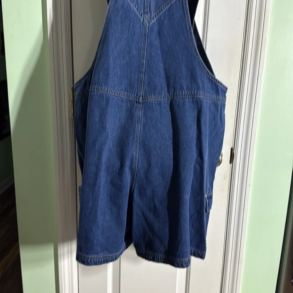 Pooh Vintage Denim Overall Shorts Cargo Pockets With Tigger Embroidered Size 18